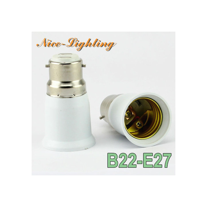 2 pcs b22 to e27 light for led light lamp bulbs base holder adapter converter 12v 24v 48v 220v lampholder conversion jackyled - 