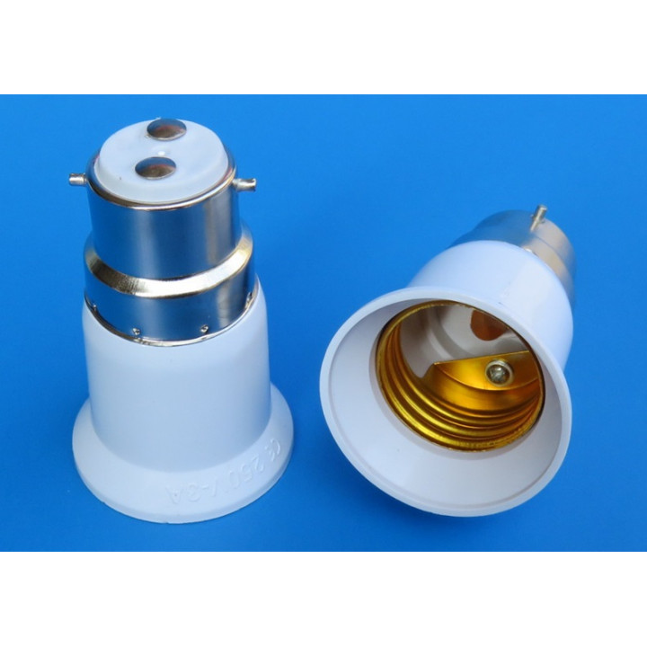 2 b22 a e27 adaptador convertidor lámpara casquillo de la lámpara led 12v 24v 48v 220v toma de adaptación jackyled - 1