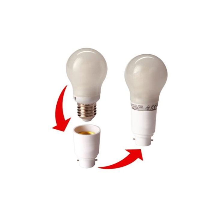 2 b22 a e27 adattatore convertitore portalampada lampada led 12v 24v 48v 220v presa di adattamento jr international - 1