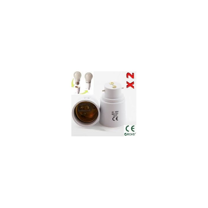 2 b22 auf e27 adapter converter lampenfassung lampe led 12v 24v 48v-buchse anpassung 220v jr international - 2