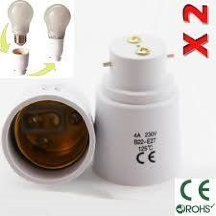 2 b22 auf e27 adapter converter lampenfassung lampe led 12v 24v 48v-buchse anpassung 220v jr international - 2