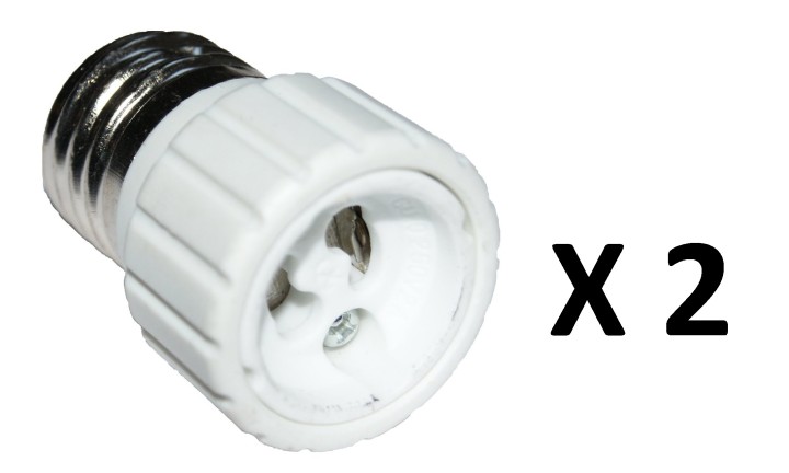 2 e27 gu10 adapter converter portalampada lampada led 12v 24v 48v 220v presa di adattamento jr international - 1