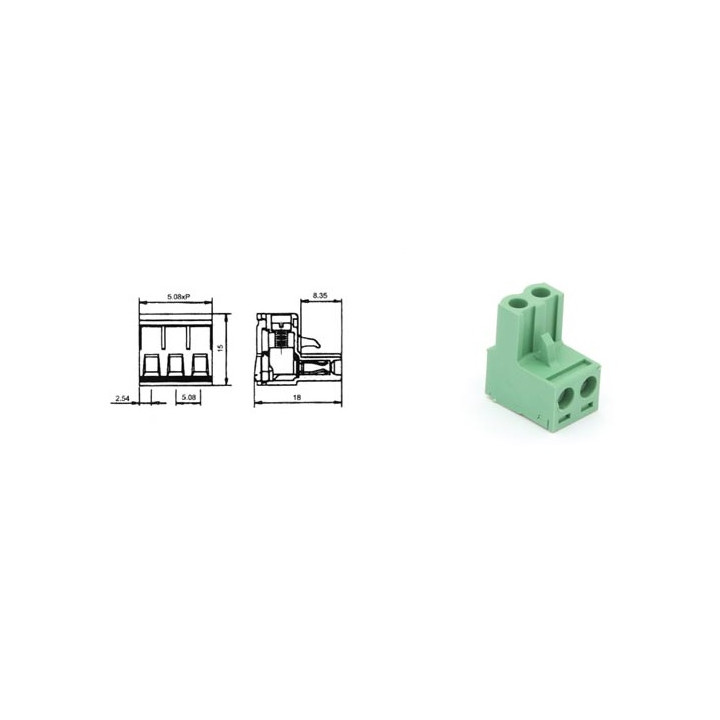 Cable terminales conector hembra 2 polos no tenf02 5.08mm: 12awg jr  international - 1