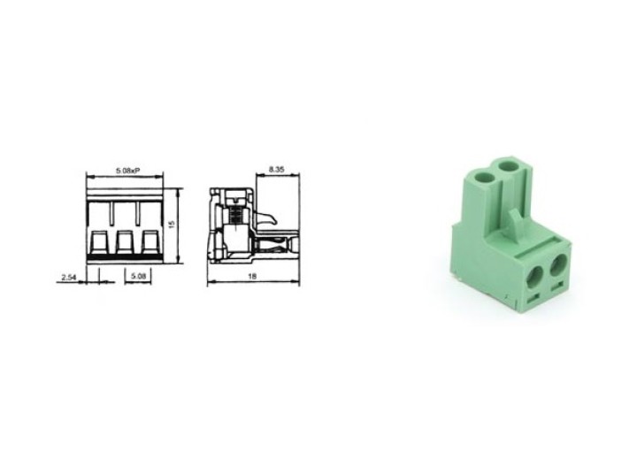 Cable terminales conector hembra 2 polos no tenf02 5.08mm: 12awg jr  international - 1