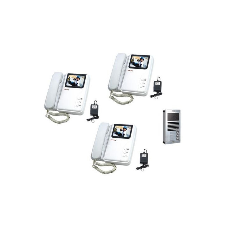 Intercom electronic colour intercom surface (1 camera + 3 monitors) jr international - 1