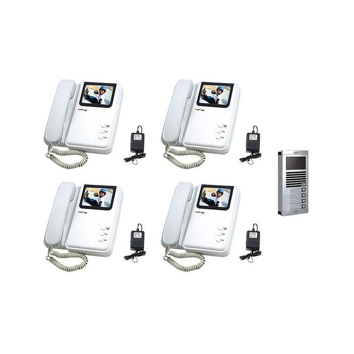 Intercom electronic colour intercom surface (1 camera + 4 monitors) jr international - 1