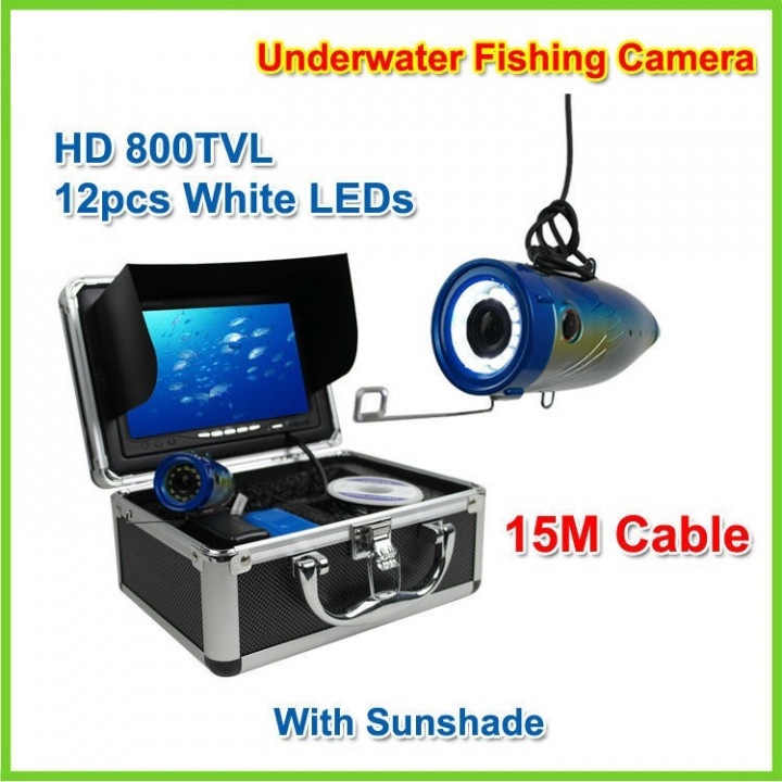 Underwater fishing camera, hd 600tvl video camera, 7inch monitor with 15m cable jr international - 10