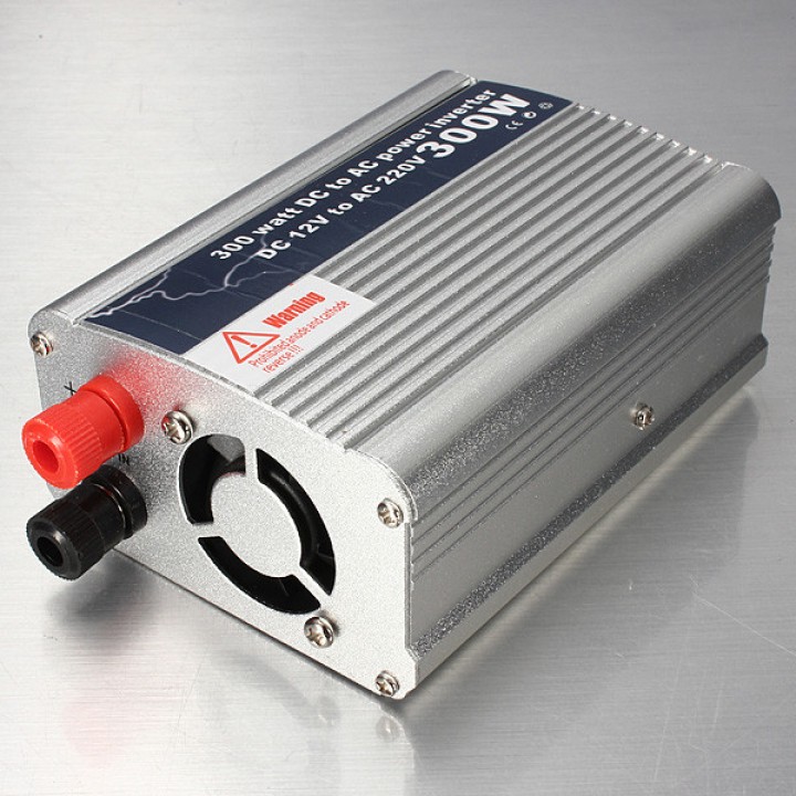 12v a 220v 300w convertidor de 600w pico usb pinzas de cocodrilo conector y adaptador universal jr international - 1