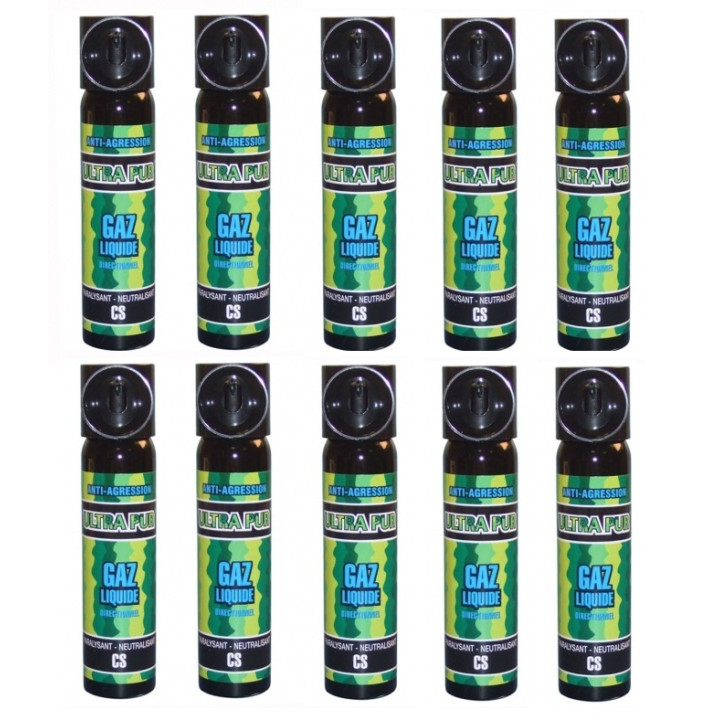 10 aerosol gas paralisante 2% 75ml gran modelo cs spray cs spray cs spray lacrimogneo gas defensa aerosoles seguridad jr interna
