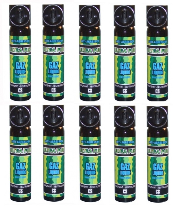 10 aerosol gas paralisante 2% 75ml gran modelo cs spray cs spray cs spray lacrimogneo gas defensa aerosoles seguridad jr interna