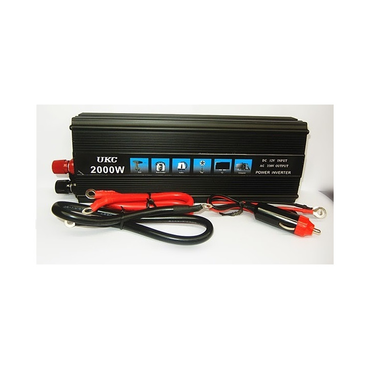 Convertidor con onda senoidal modificada 2000w entrada 12vdc salida 230vac toma de tierra de espiga jr international - 11