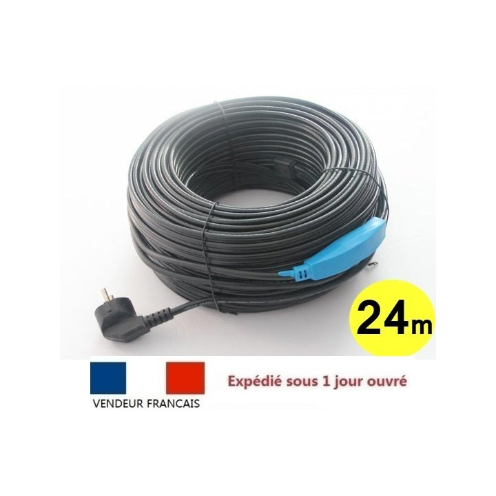 Anticongelante cable eléctrico cable de 24m shpt-24m tubo de calefacción con termostato manguera de agua jr international - 1