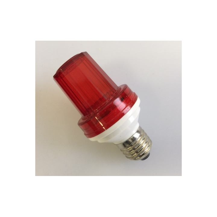 Mini strobe lamp red, 1w 10 led, e27 socket