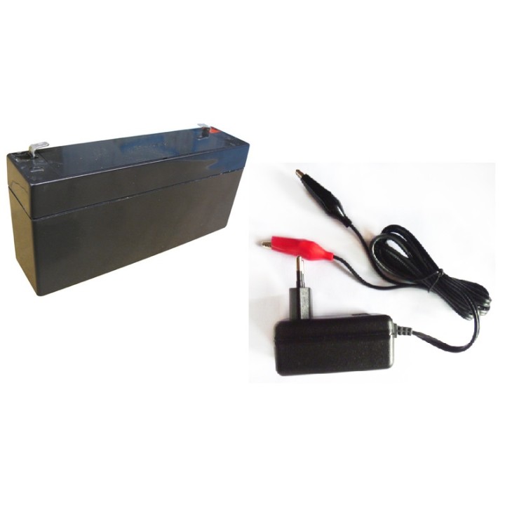7.2vcc ladegerät 220v 110v 0.5a 6v 1a 6w + akku akku 6v 3.4ah hq - 1