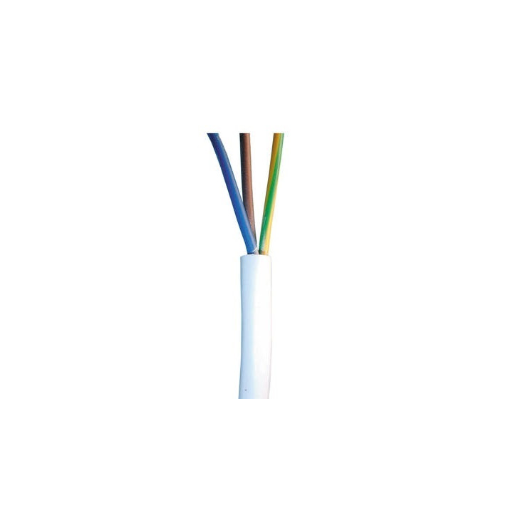 Elektrokabel weiss 3 drahte 1 5mm2 ø8mm (5m) elektrisches kabel flexibles kabel elektrokabel jr international - 1