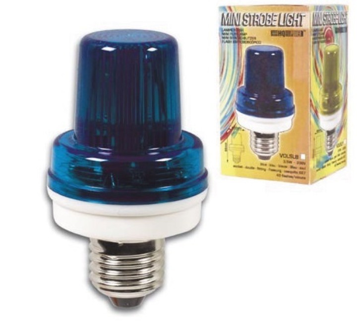 Mini lámpara estroboscópica, azul, 1w 10 led, casquillo e27 velleman - 1
