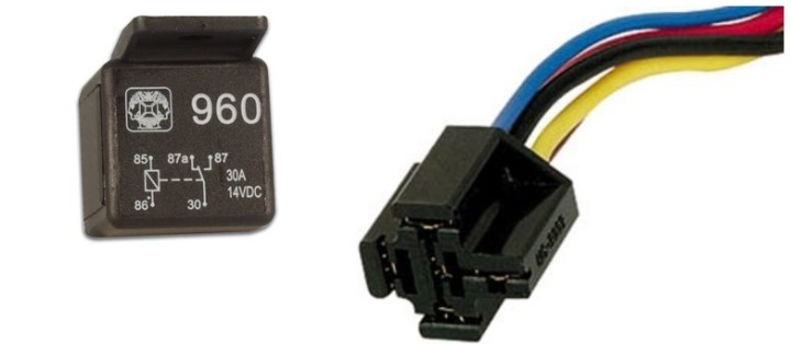 20a 30a 12v relé de automoción 1 contacto na / nc 5 pines + 1 soporte de pasador jr international - 1