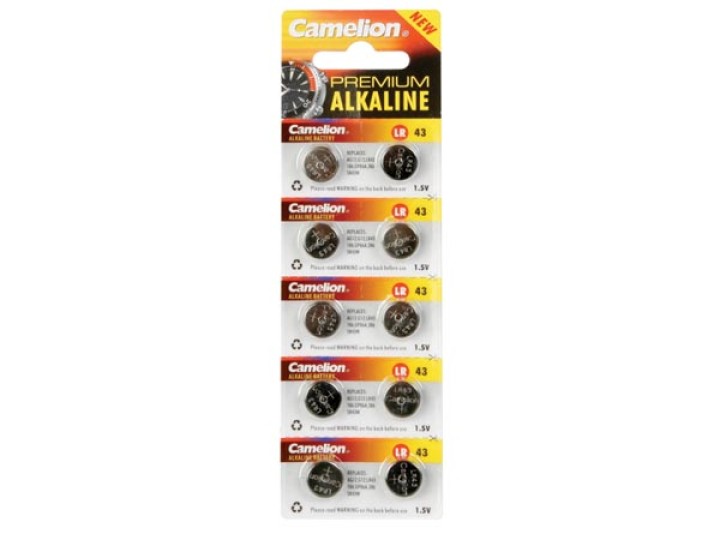 10 batterie fur uhren 1.5v 108mah fr43 ag12 d386 386 sr43w sr43 g12 camelion alkaline velleman - 1