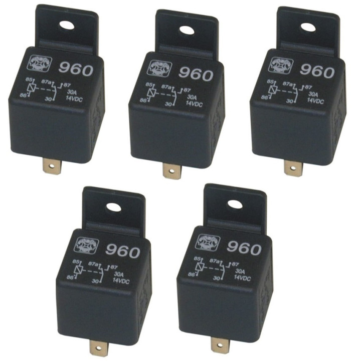5 rele 12vcc 1 contact inversor 30a sous 12vcc jr international - 1