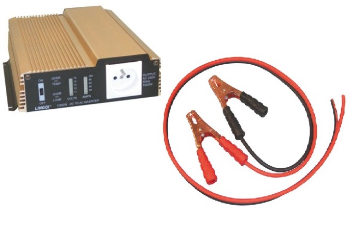 Modified sine wave power inverter 1000w 12vdc in 230vac out pin earth 'soft start' jr international - 1
