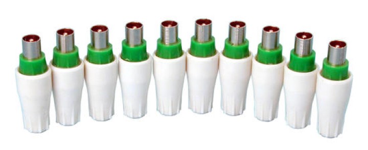 Spina coassiale maschia 9 mm (10 pezzi) spina spine prese alimentazione presa elettrica jr international - 1