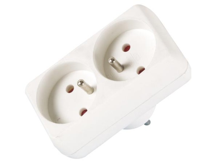 Presa doppia 16a 22ovca doppia spina accessori elettricita ' multipresa elettrica 2 entrate velleman - 1