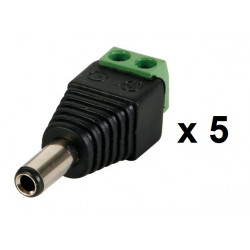 5.5 x 2.1mm enchufe de CC a los tornillos de conexión macho 5 PC CD022 velleman - 1