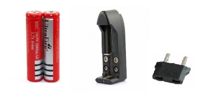 2 batteria ultrafire 3.7v 3000mah 18650 + caricabatteria batteria ricaricabile li-ion 3a torcia tled3wz jr international - 1