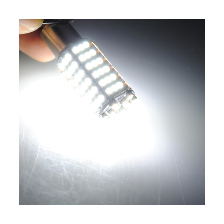 Lampadina 12v 6w 7w LED ba15S 120 auto 3528 1210 smd bianco faro jr international - 3