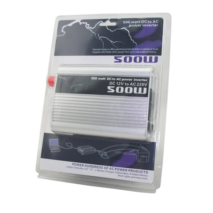 DC12V AC 220V 500W USB Car Power Inverter Adapter Spegnimento automatico termico jr international - 9