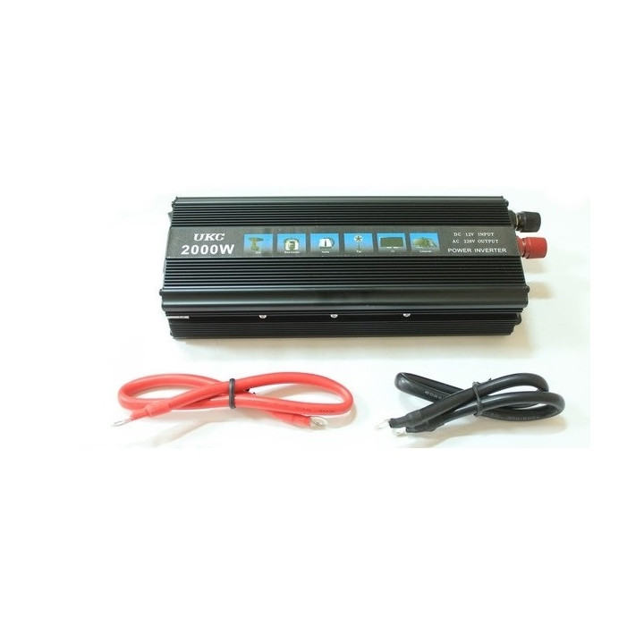 Sinusahnlicher wechselrichter 2000w 12vdc eingang 230vac ausgang schutzkontakt (franzosisches system) automatischer neustart jr 