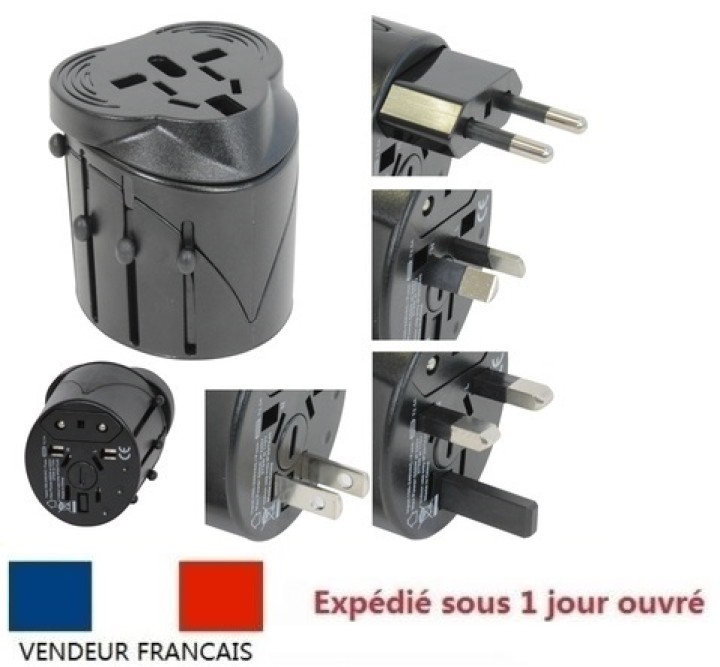 Adaptador enchufe electrico viaje 150 pais europa america usa gran bretana uk australia jr international - 1