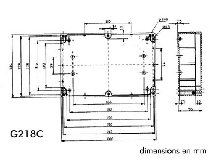 Durschsichtiges abs gehause 222x146x55mm plastisches gehause auf pvc jr  international - 3