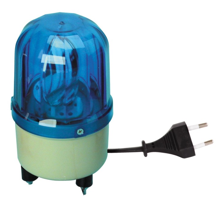 Girofaro fisso 220vca 10w blu (fissazione con viti) rb101 girofari elettrici fissi colore blu jr international - 1
