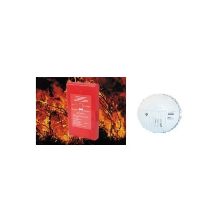 Cubierta de fuego de seguridad contra incendios Kit + detector de humos en14604 jr international - 1