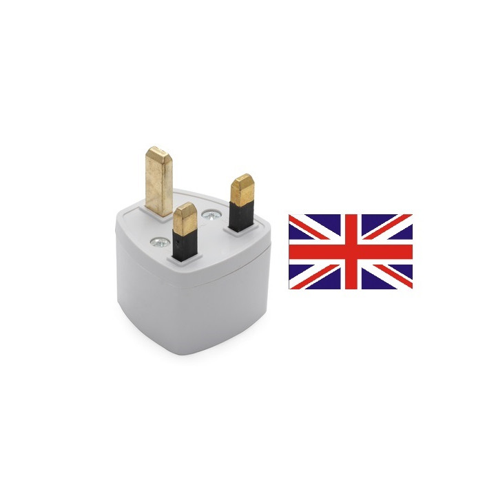Adaptador electrico enchufe europeo hacia enchufe ingles lle929 adaptador convertidor jr international - 1