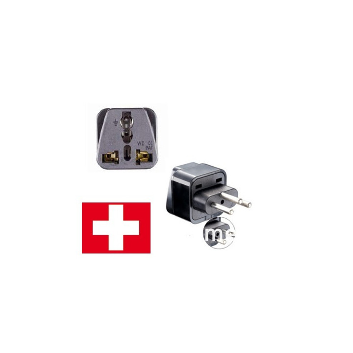 Swiss adapter plug socket with earth to go to liechtenstein jordan Madagascar Rwanda jr international - 1