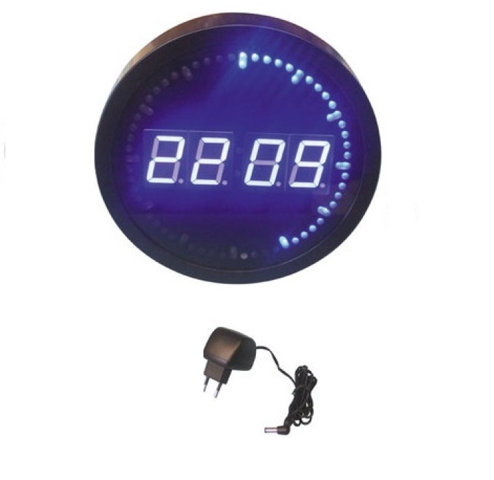 Led wanduhr ø 25cm blau jr international - 1
