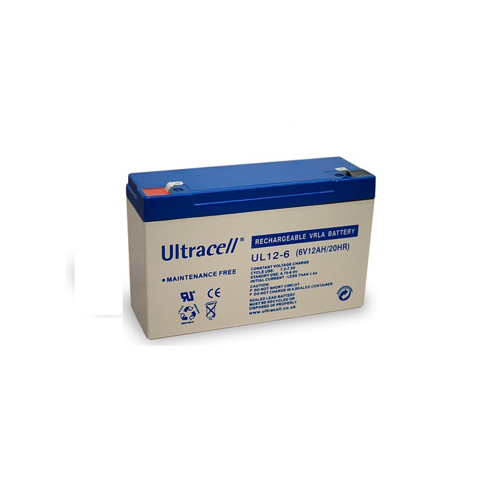 Bateria recargable 6v 12ah ul12 6 acumulador acu plomo gel 12a 14a pila ul12 6 jr international - 1