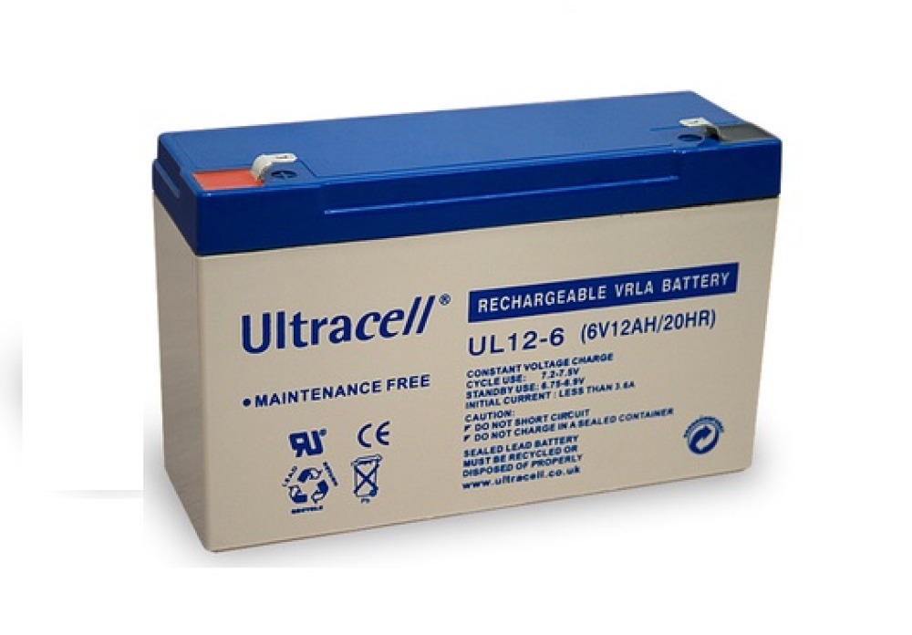 Bateria recargable 6v 12ah ul12 6 acumulador acu plomo gel 12a 14a pila ul12 6 jr international - 1