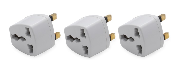 3 x Adaptador electrico enchufe europeo hacia enchufe ingles lle929 adaptador convertidor jr international - 5