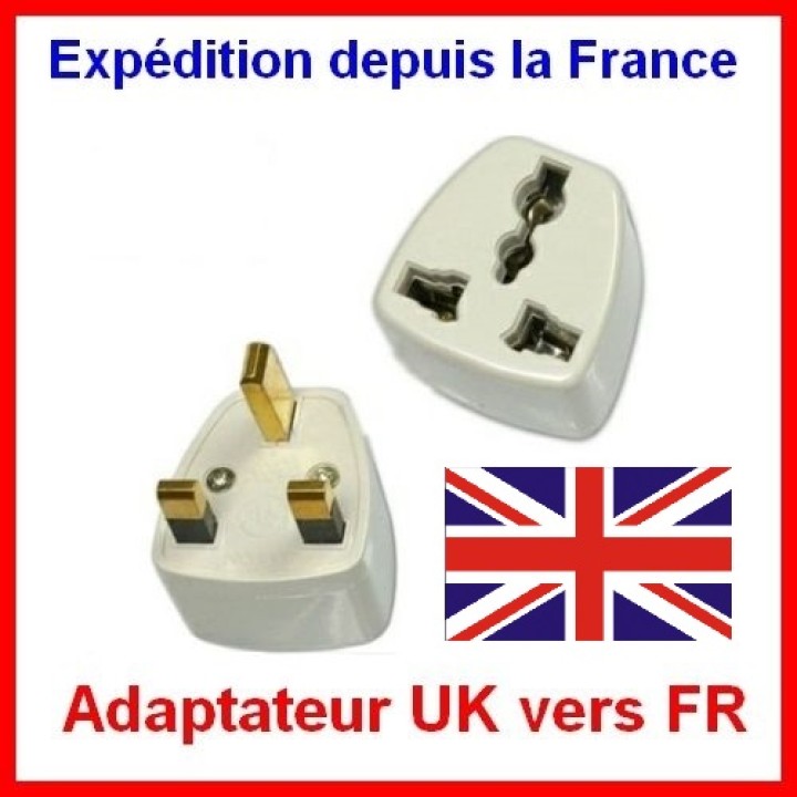 3 x Adaptador electrico enchufe europeo hacia enchufe ingles lle929 adaptador convertidor jr international - 4