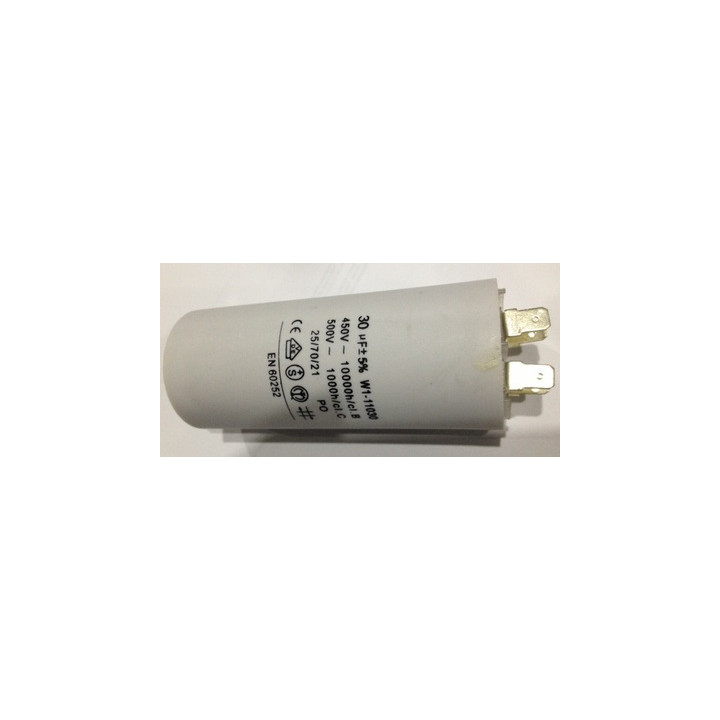 Condensador 30 mf micro farad 450v 50 60 hz condensador de arranque motor universal a borne w1 11030 velleman - 1