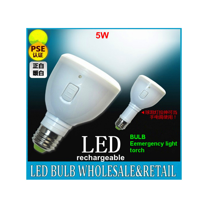 Recargable llevó la iluminación de la luz 5w e27 bombilla led llámpara de emergencia para el hogar 2835 batería smd led bombilla