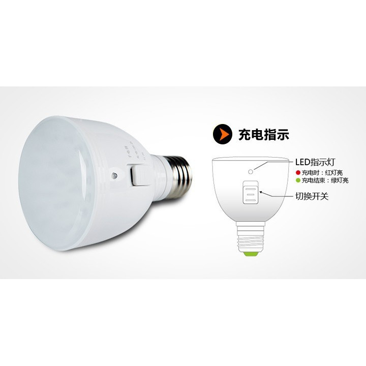 Recargable llevó la iluminación de la luz 5w e27 bombilla led llámpara de emergencia para el hogar 2835 batería smd led bombilla