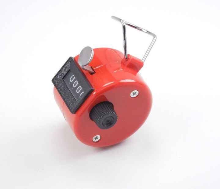Red Handheld Tally Counter 4 Digit Display for Lap/Sport/Coach/School/Event jr international - 1