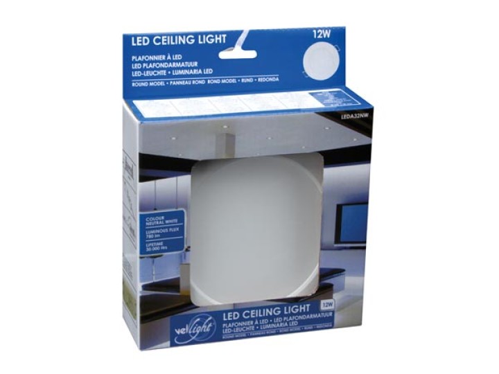 Round ceiling lights LED 220v 12v 12w white neutral leda32nw + Tranfo 240v 12vdc velleman - 3