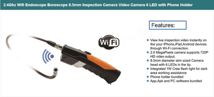 Kamera mit Wi-Fi-Smartphone Endoskop Inspektionskamera mit Gelenk 3 Meter WF200 jr international - 4