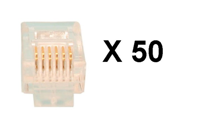 Modular connector rj12 6p6c, 50 pcs in blister jr international - 1