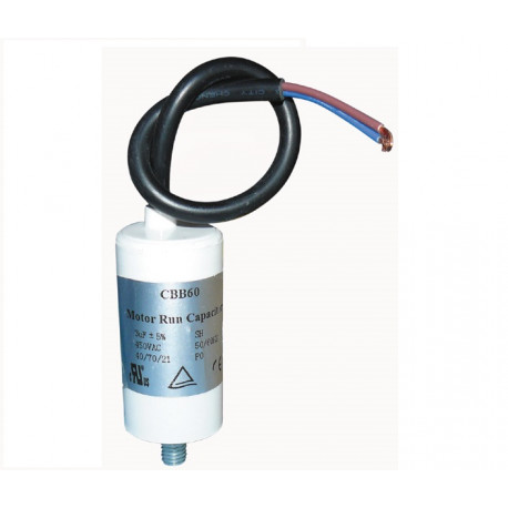 Condensatore di avviamento 3 mf micro farad 400v condensatore con fili cavo automatismo motorizzazione cancello cen - 1